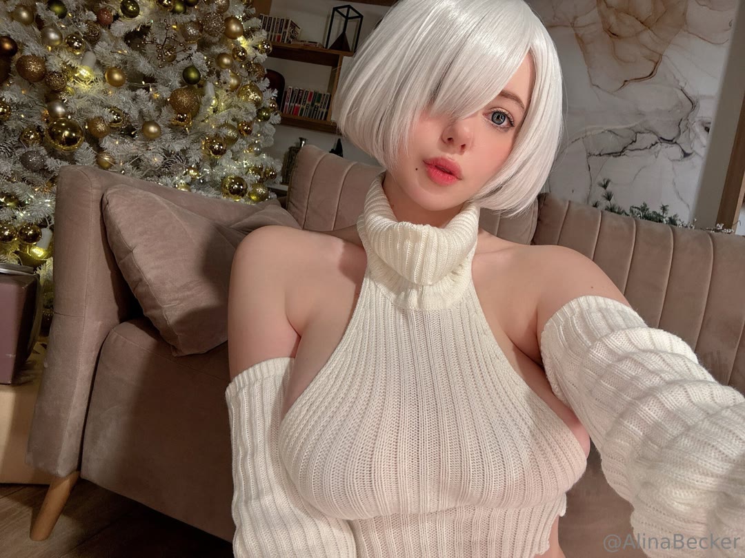 Alina Becker 2B sexy Christmas cosplay image 2