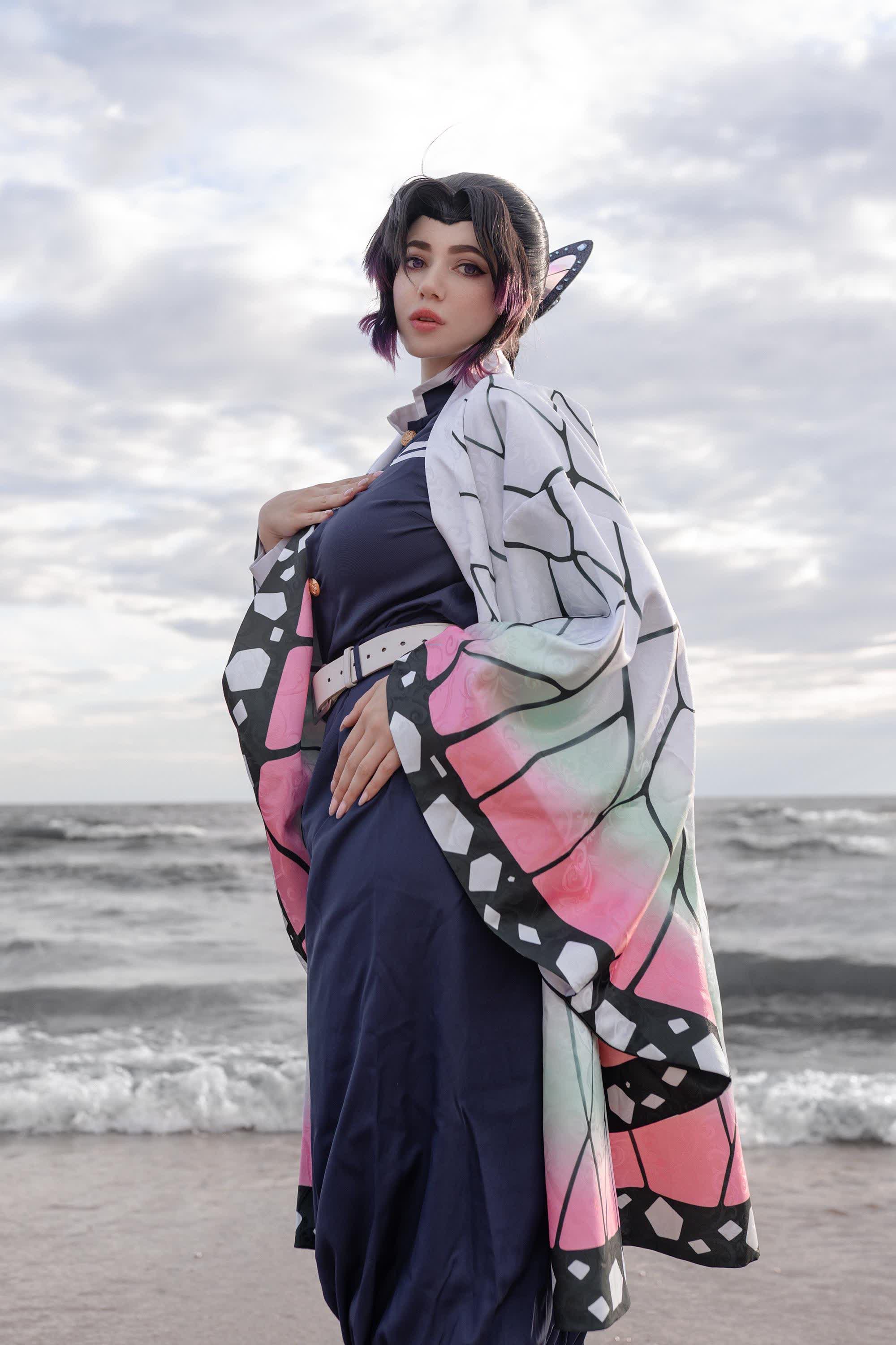 Shinobu Kocho cosplay butterfly uniform by Alina Becker photo 8