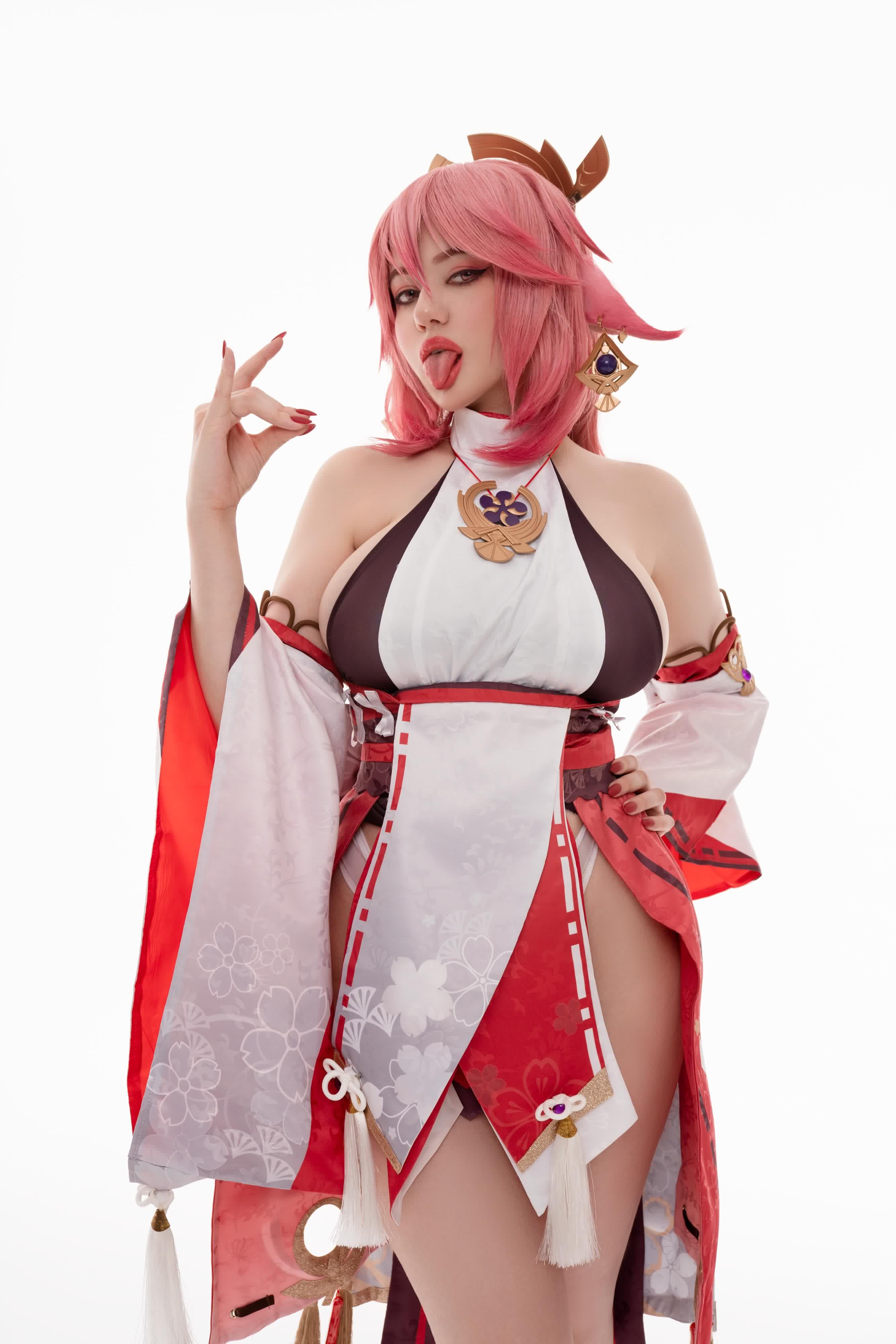 Yae Miko cosplay erotic adult fantasy 16 by Alina Becker, cosplayen HD